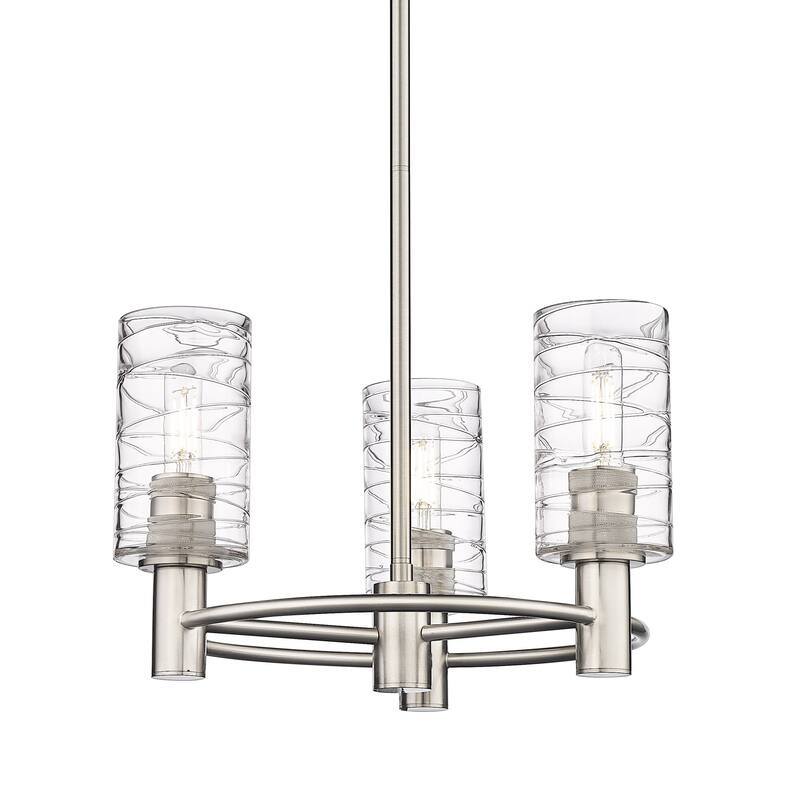 Innovations Lighting 434-3CR-10-18 Crown Point Pendant Crown Point 3 - Satin Nickel / Deco Swirl