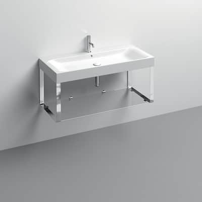 WS Bath Collections 3583+9153K1 Cento 39-3/8" Rectangular Metal and