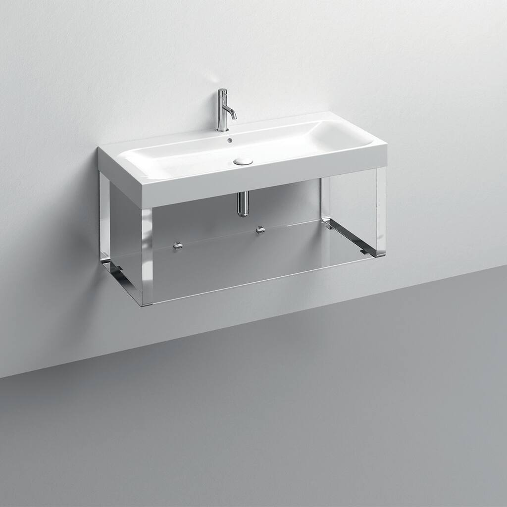 WS Bath Collections 3583+9153K1 Cento 39-3/8" Rectangular Metal and