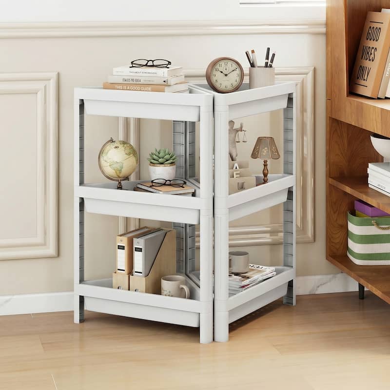 Gymax 2-Pack 3-Tier Shelf w/Detachable Design & Drainage Holes