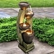 preview thumbnail 3 of 11, 4-crock Resin Outdoor Garden Fountain with LEDs