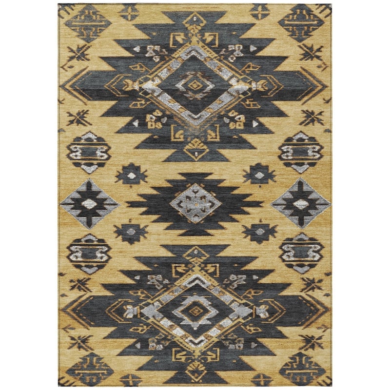HomeRoots Tribal Transitional Rectangle Outdoor Rug