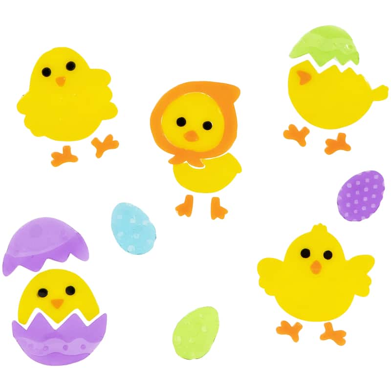 Set of 6 Double Sided Easter Gel Window Clings