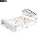 preview thumbnail 5 of 13, Full Size House Platform Bed with LED Lights and Multi-Storage Options, Rustic Wood Design for Enhanced Bedroom Ambiance, White