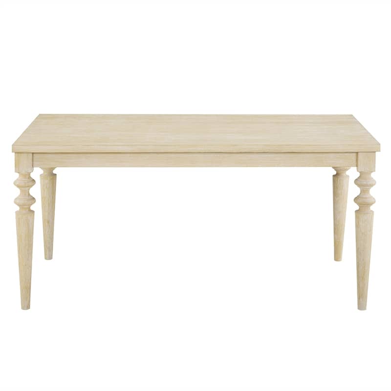 Amonia Urban Style Wired White Finish Wood Turned-Leg Dining Table