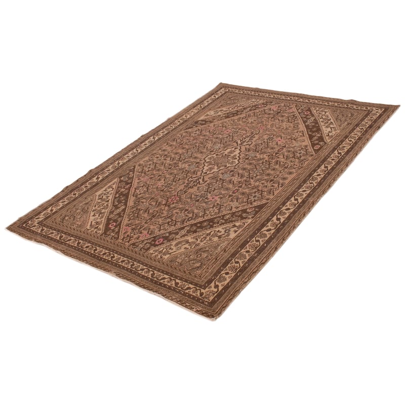 ECARPETGALLERY Hand-knotted Antalya Vintage Tan Wool Rug - 6'7 x 9'5