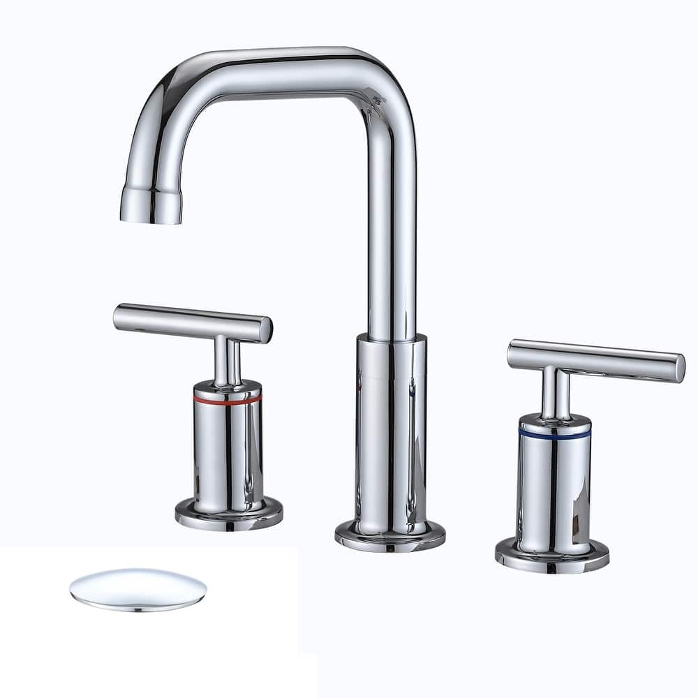 YASINU 8 Inch Luxury Widespread Bathroom Sink Faucet with Pop-Up Drain