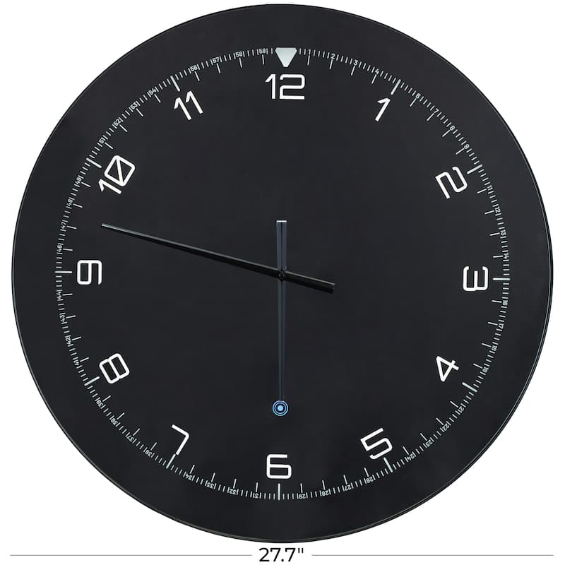Glass LED Decorative Wall Clock with Black Clocks Hands and White Numbers - Multi Colored - Roche River Decor