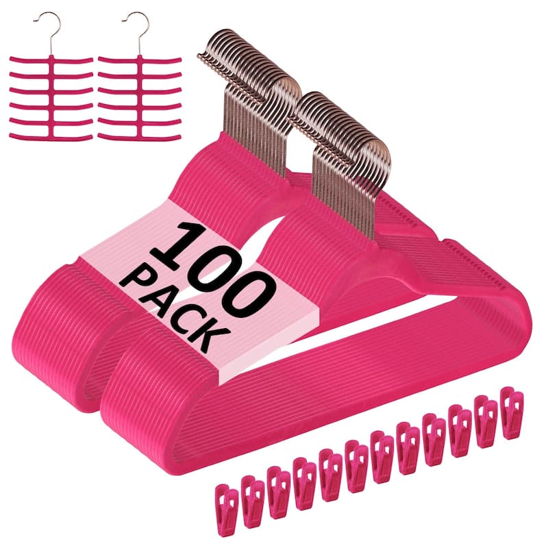 Premium Space Saving Velvet Hangers Holds Up To 10 Lbs, Clothes Hangers(30/50/60/100 Packs Option)