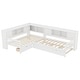 preview thumbnail 20 of 34, L-Shaped Twin Platform Bed with Trundle, Solid Wood Frame, Built-In Drawers & Shelves, No Box Spring Needed