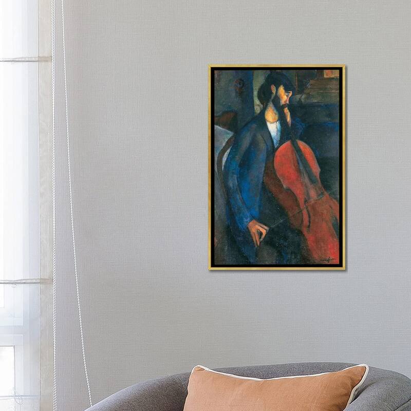 iCanvas "The Cellist, 1909 " by Amedeo Modigliani Framed Canvas Print