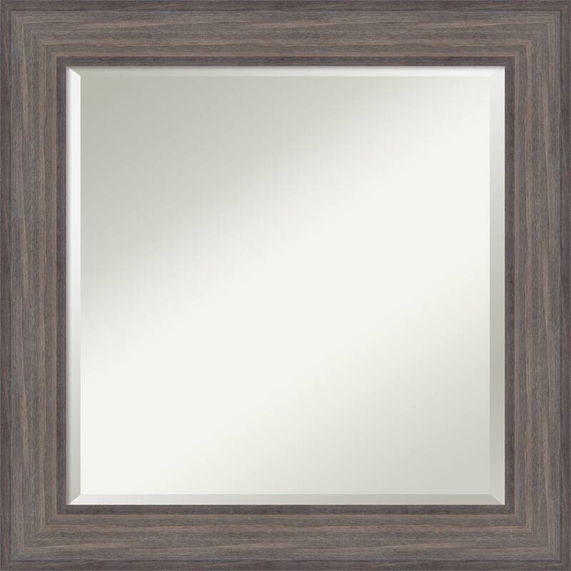 Beveled Wood Wall Mirror - Country Barnwood Frame
