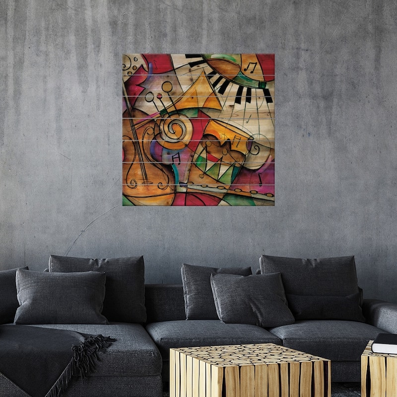 Jazz It Up I Print On Wood by Eric Waugh - Multi-Color