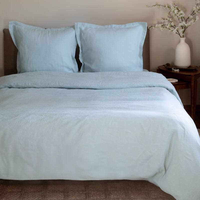 100% French Linen Flanged Euro Sham by BOKSER HOME