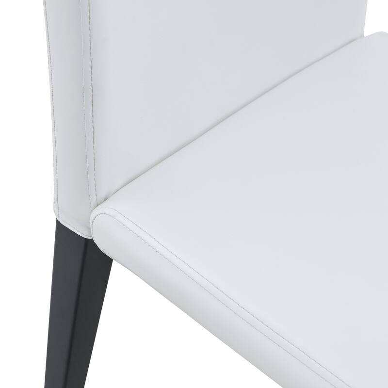 White Black Side Chair Reception Chair Lounge Chair Meeting Room Chair Armless Chair with Metal Legs