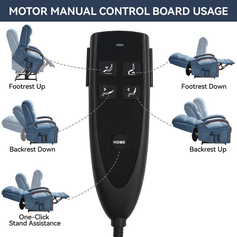 Power Lift Recliner Chair Dual Motor Infinite Position with Solid Wood Armrests, Heat Massage and Heavy Duty Motion Mechanism