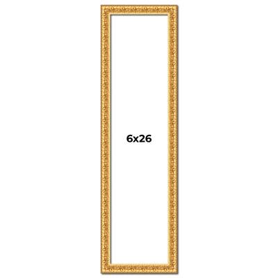 6x26 Frame Gold Real Wood Picture Frame Width 1 inches | Interior