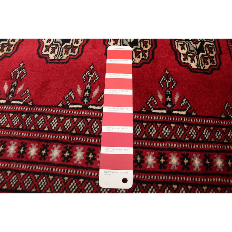 ECARPETGALLERY Hand-knotted Finest Peshawar Bokhara Red Wool Rug - 2'0 x 3'0