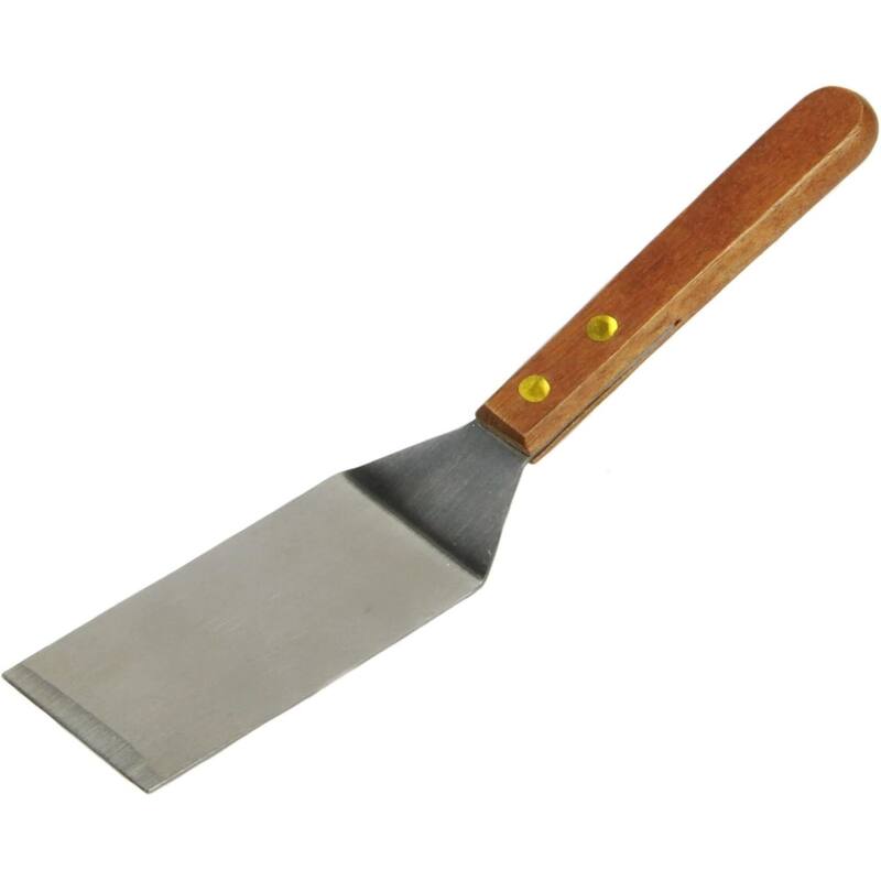 Chef Craft Cookie Spatula Set, Set of 2, Solid and Slotted Stainless Steel Blade Mini Turner with Wood Handle