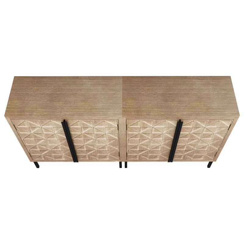 Antique brown 29 in. H Accent Cabinet with 2 Shelves and 4 Doors - 55.20" x 13.50"