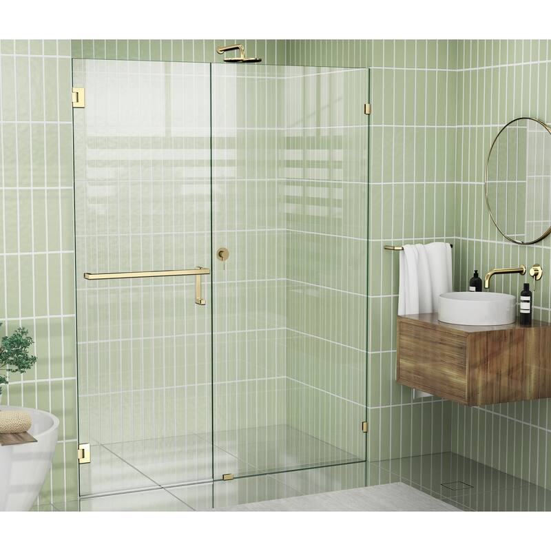 Glass Warehouse 78" x 60.75" Frameless Towel Bar Shower Door - Wall Hinge