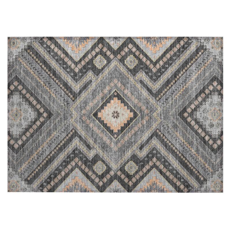 Machine Washable Indoor/ Outdoor Global Boho Chantille Rug