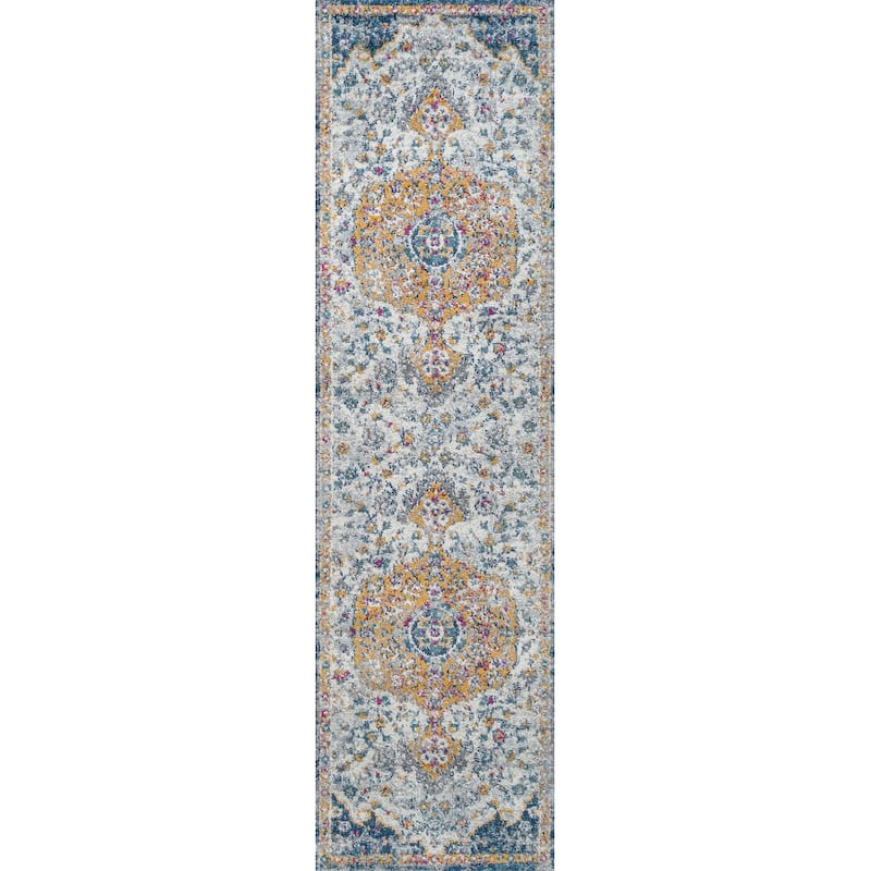 JONATHAN Y Indhira Ornate Boho Medallion Area Rug - 2 X 8