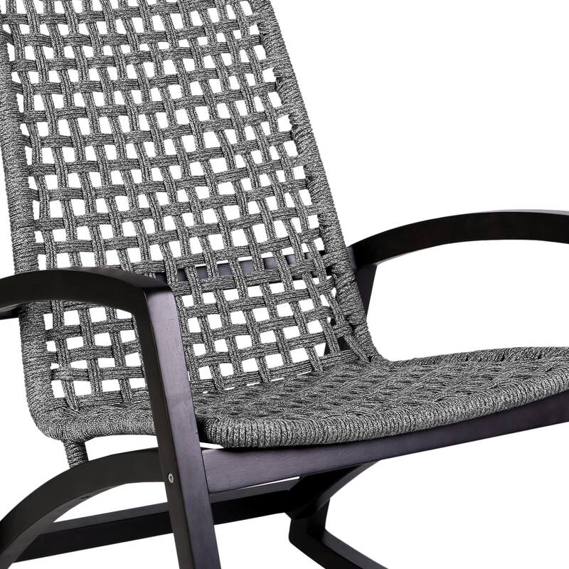 Sequoia Rope & Solid Eucalyptus Wood Indoor / Outdoor Rocking Chair