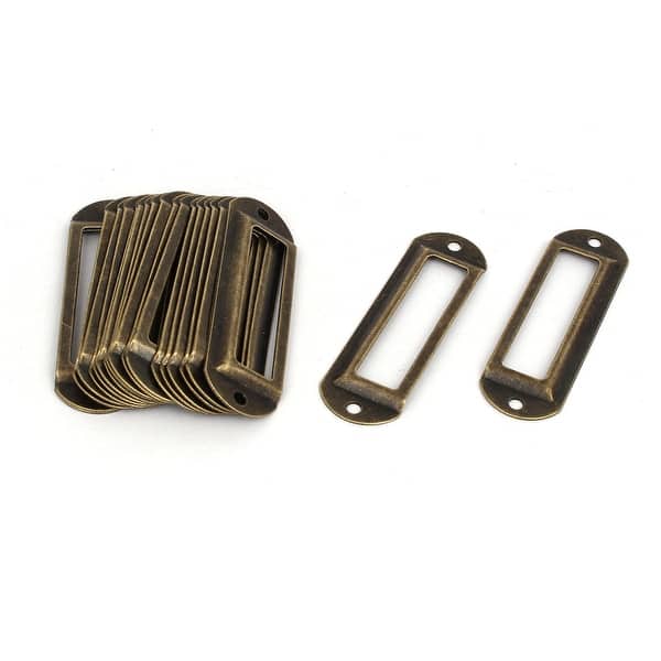 Office Drawer Metal Tag Holder Label Frame Bronze Tone 70mmx21mm 20pcs