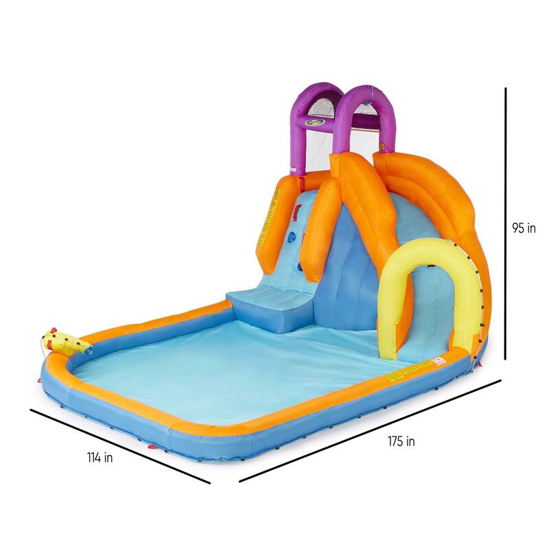 Magic Time International Mega Tornado Water Park & COMFY FLOATS Float, Blue 2 Pk - 87.1