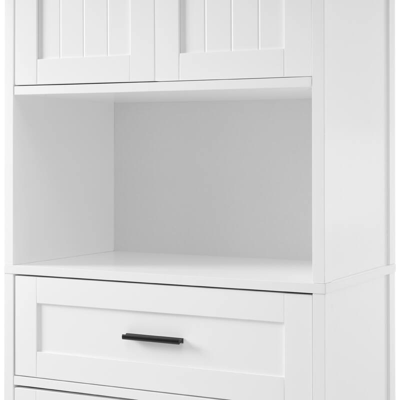 70.9" High Freestanding Tall Bathroom Cabinet with a Drawer, 2 Cabinets, 4 Soft-Close Doors, 2 Adjustable Shelves, Open Storage