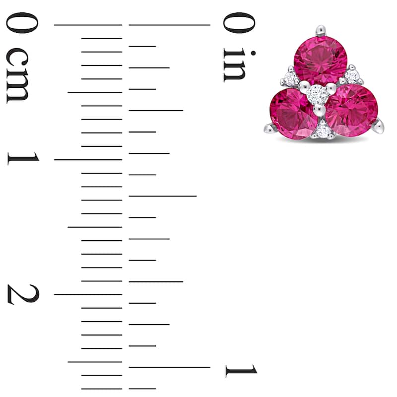 Miadora 1 7/8ct TGW Created Ruby and Created White Sapphire Earrings Sterling Silver