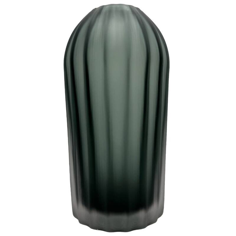 12" High Premium Contemporary Glass Vase in Grayish Blue
