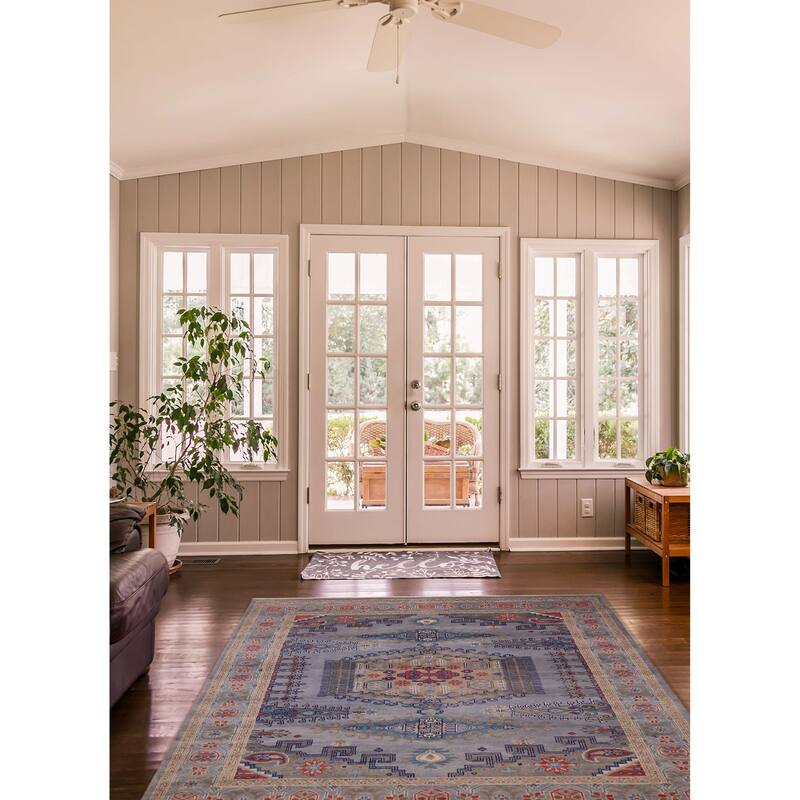 ECARPETGALLERY Hand-knotted Jules Serapi Light Denim Blue Wool Rug - 8'10 x 11'8