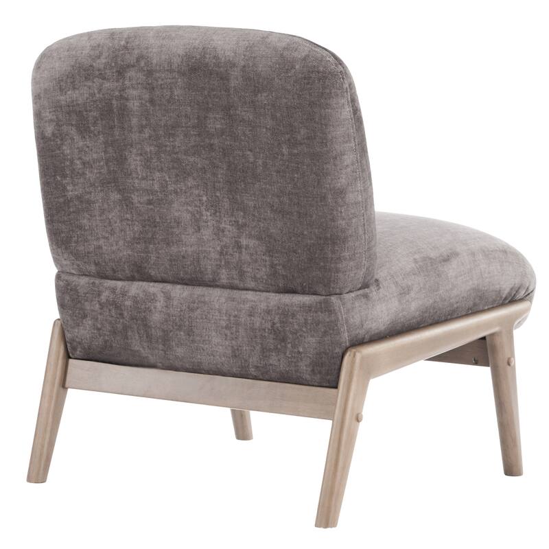 Contemporary Velvet & Solid Wood Accent Chair