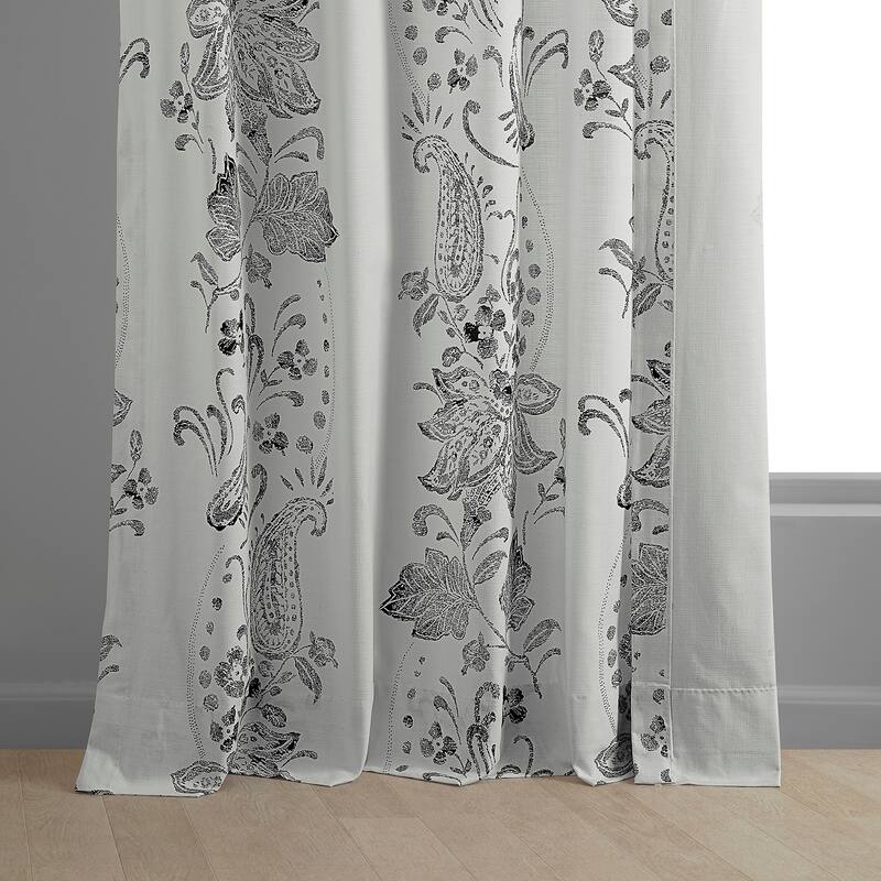 Exclusive Fabrics Textured Cotton Printed Curtains for Bedroom and Living room (1 Panel)