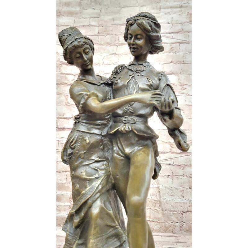 Gaudez Dancing Couple Lovers Romantic Bronze Statue Sculpture 18.5 Inches X 8 Inches