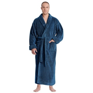 Men's Shawl Collar Premium Fleece with Full Ankle Length Bathrobe