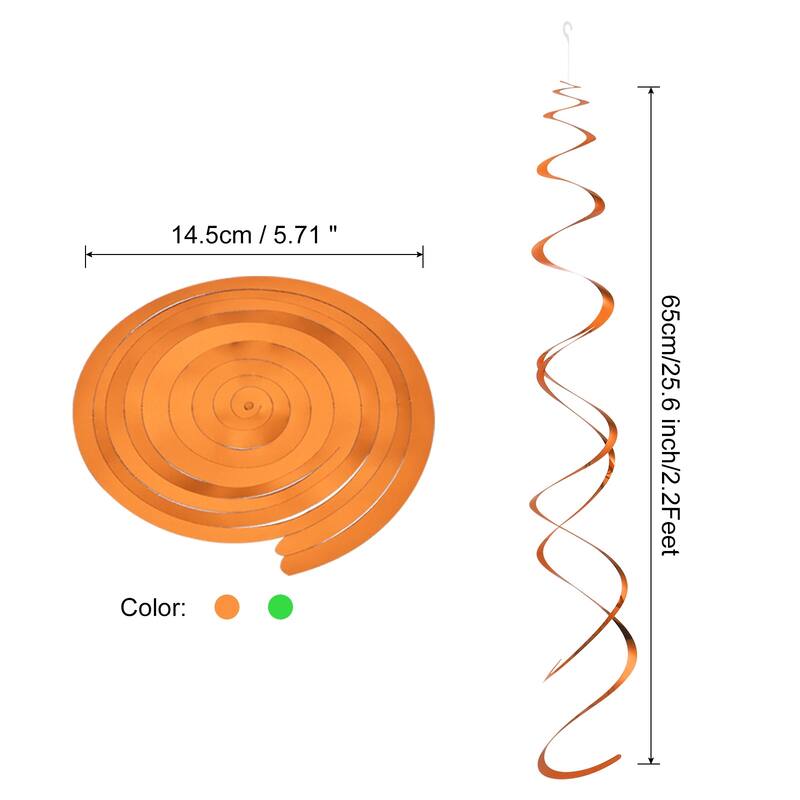 Party Hanging Double Strip Streamer with Hang Tag Hook 20Pcs - Orange,Green