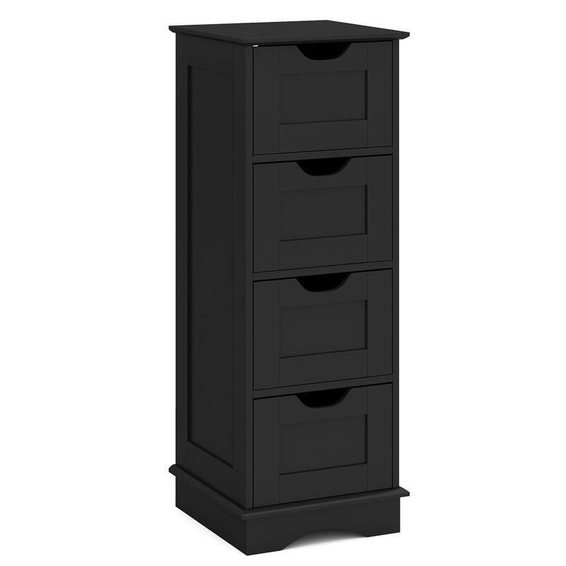 Costway Bathroom Storage Cabinet with 4 Drawers Cut-out Handles - See Details