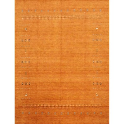 Hand Knotted Oriental 100% Wool Carpet Tribal Animal Pictorial Oranges & Rust Gabbeh Area Rug - 8' 0'' X 7' 11''