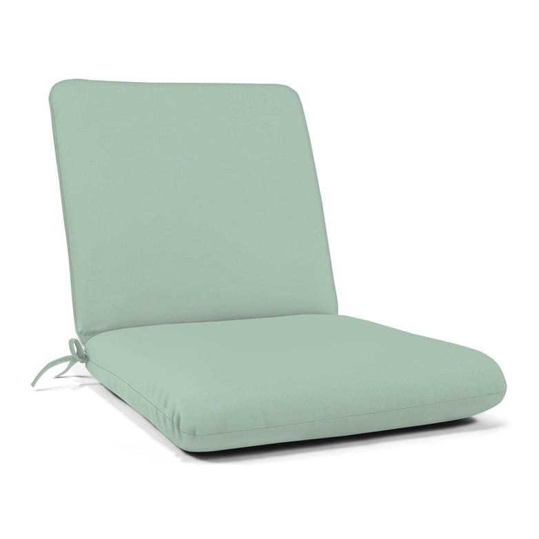 Sunbrella® Solid Fabric 1-Piece Indoor/Outdoor Club Chair Cushion, 22"W x 44"L - Canvas Spa