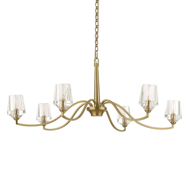 Uttermost Barcelona 6 Light Brass Chandelier - 40.25"W x 40.25"D x 15.5"H