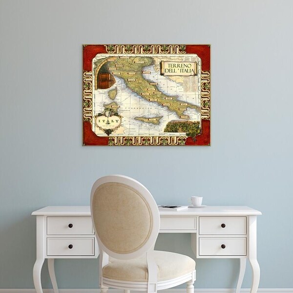 Easy Art Prints Megan Meagher's 'Medium Wine Map I' Premium Canvas Art