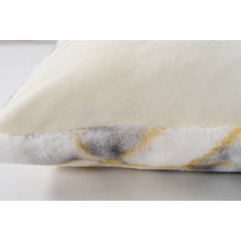 Faux Rabbit Fur Printed Pillow