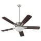 preview thumbnail 1 of 6, Quorum International 4525-21 Ovation 52" 5 Blade Indoor Ceiling Fan Satin Nickel