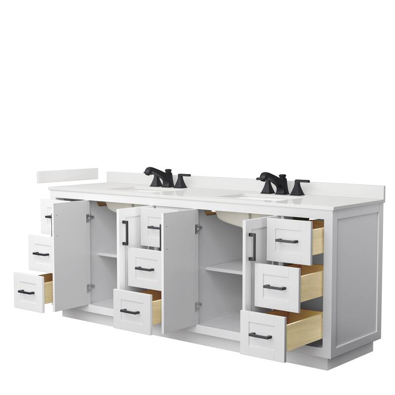 Miranda 84-inch Double Vanity, Quartz Top