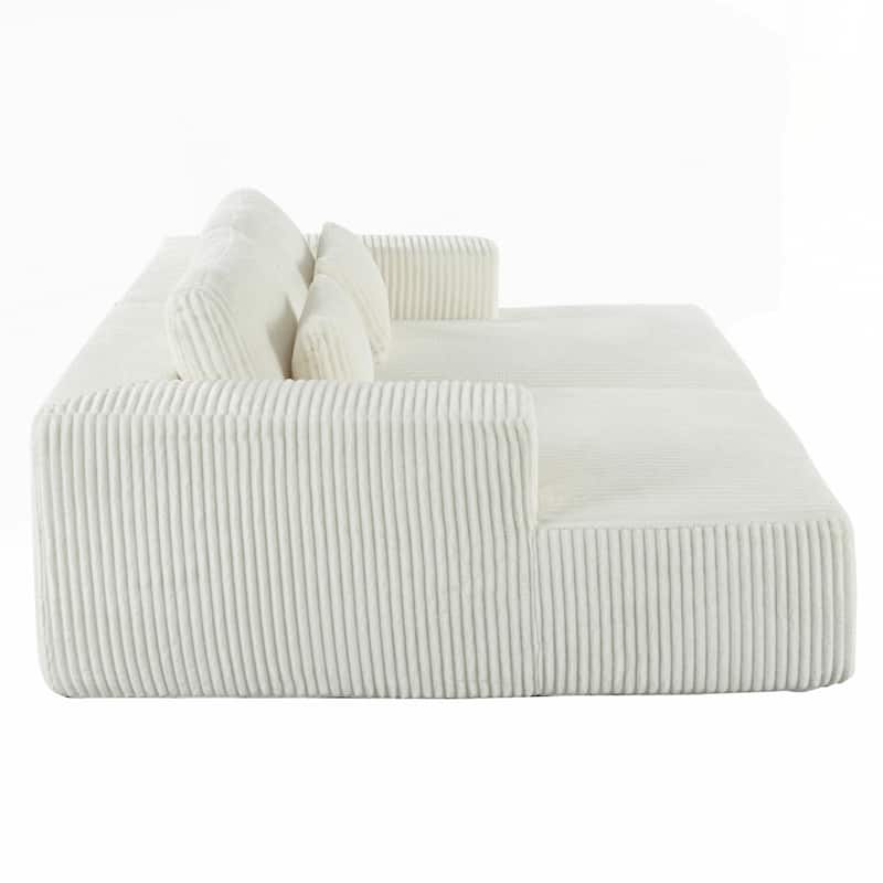 Corduroy Double Sofa Bed with 2 Pillows