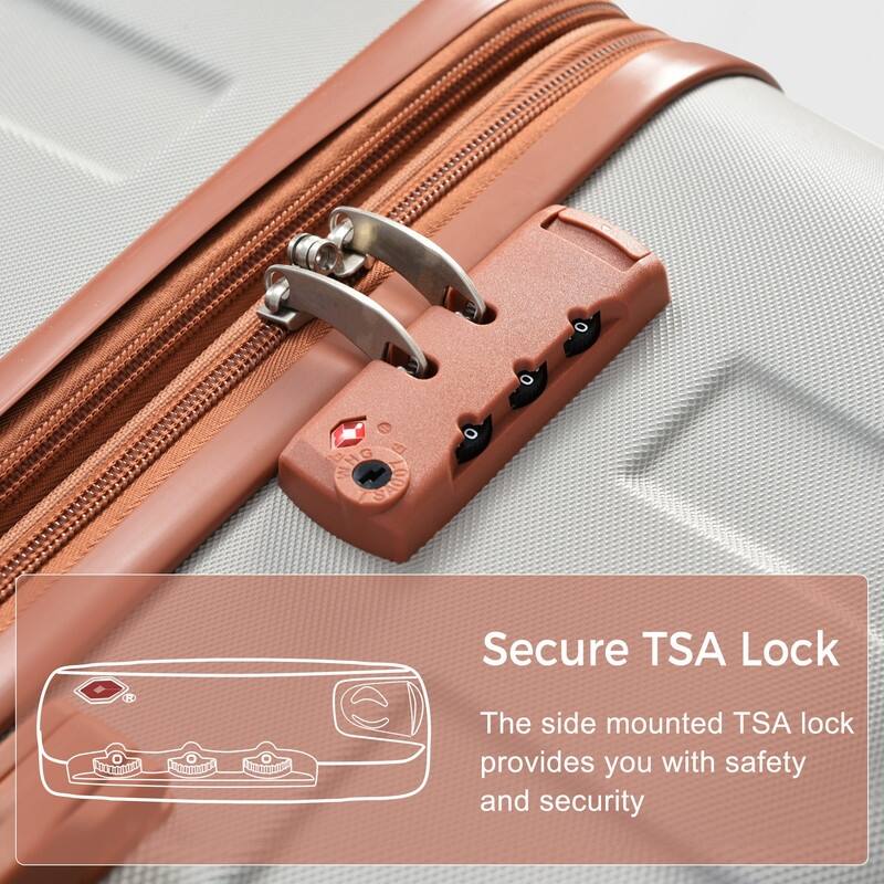 3pcs Luggage Sets Expandable Hardshell Lightweight Durable Suitcase Set Spinner Wheels Suitcase with TSA Lock