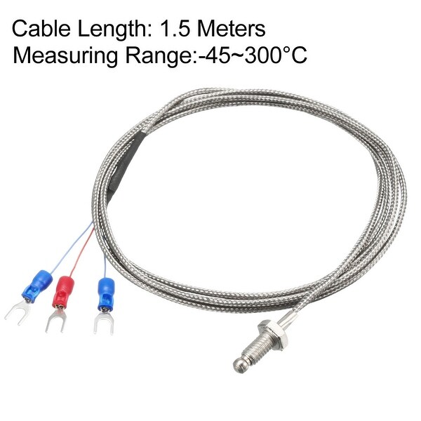 Pt100 Temperature Sensor Probe Screw Type Thermocouple 1 Meters Cable